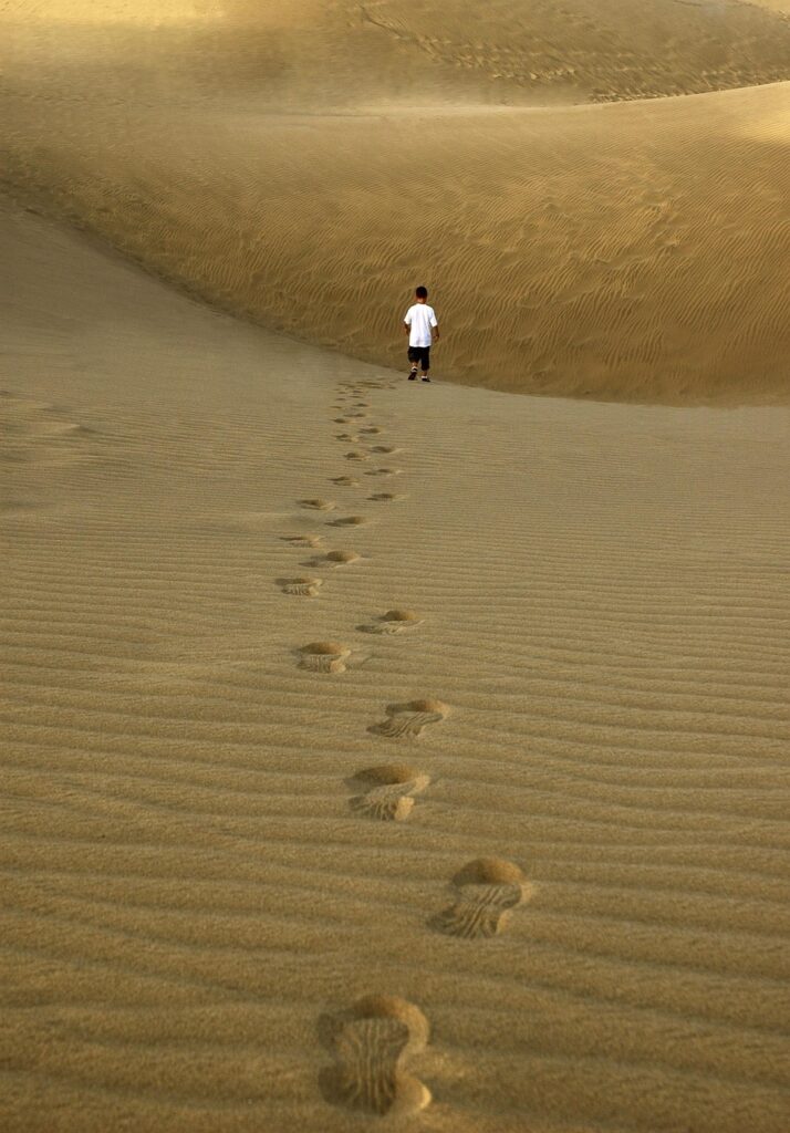 sand, footsteps, nature, beach, holiday, footprint, hiking, footprints, dunes